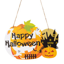 Halloween Hanging Signs Skull Witch Pumpkin Decor