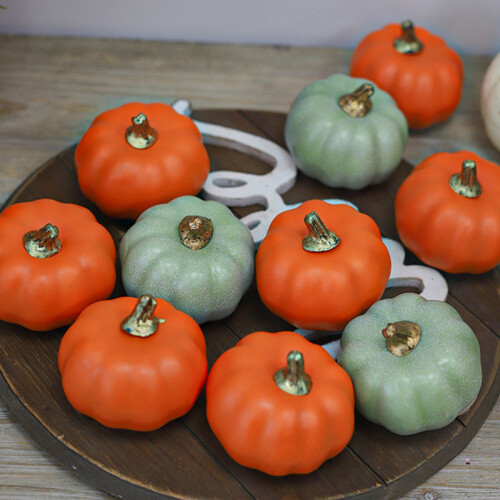 Artificial Foam Pumpkins Set Rustic Fall Decor 12 2