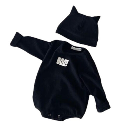 Newborn Boy Halloween Ghost Costume Bodysuit with Hat