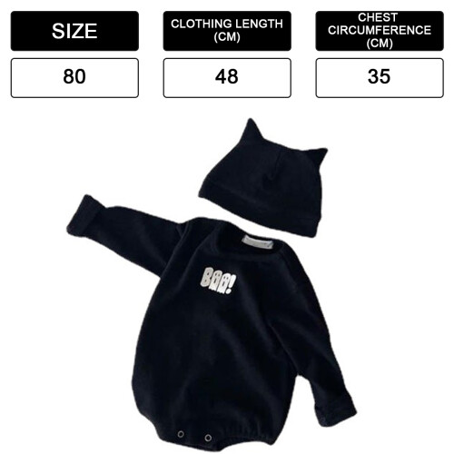 Newborn Boy Halloween Ghost Costume Bodysuit with Hat 1
