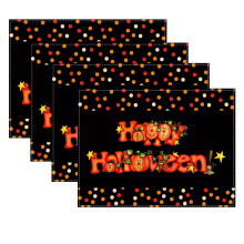Halloween Witch Pumpkin Napkins Set of 4 Washable