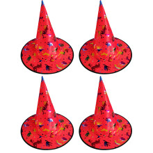 Gold Halloween Witch Hats 4pcs