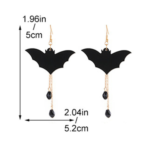 Halloween Acrylic Stud Earrings Black Spider Ghost Skull 1