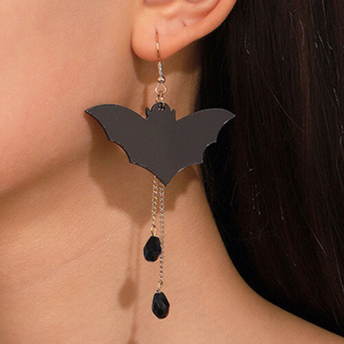 Halloween Acrylic Stud Earrings Black Spider Ghost Skull 2