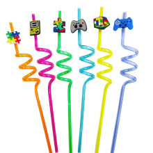 Cartoon Plastic Straws for Kids Party Use