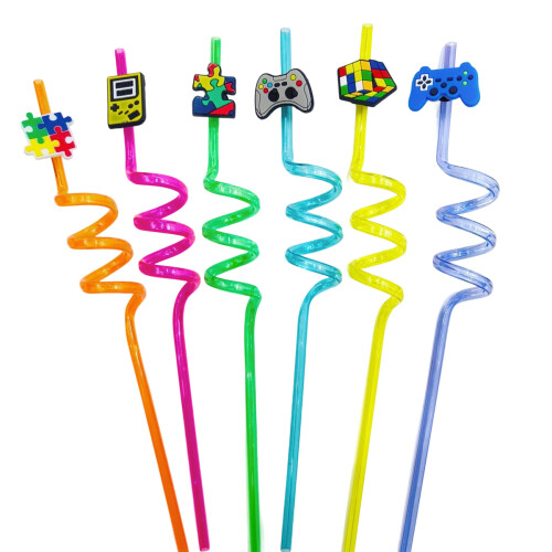 Cartoon Plastic Straws for Kids Party Use