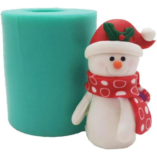 3D silicone Christmas candle mold snowman DIY