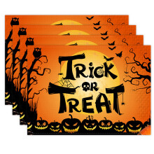 Halloween Skull Placemats Rectangle 4 pcs 12x18 inch