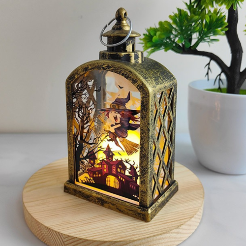 Halloween Lantern Portable Orange LED Candle Decor 1