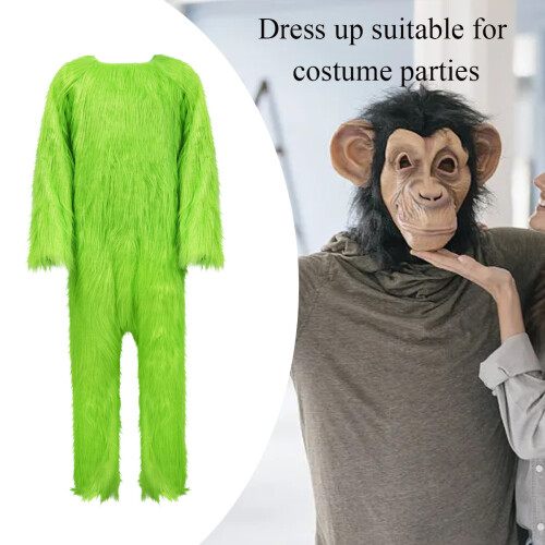 Grinch Costume with Green Fur Mask 1