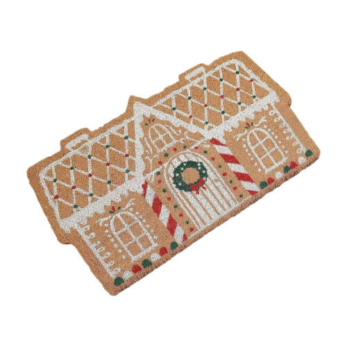 Gingerbread Door Mat Christmas Welcome Rug