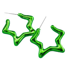 Resin Huggie Earrings Colorful Dome Geometry
