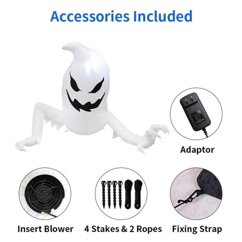 Inflatable Crawling Ghost with LED Lights Halloween Decor 2