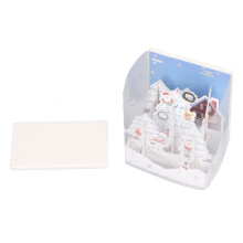3D Popup Musical Christmas Card Handcrafted Snowscape