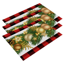 Christmas Linen Placemats Heat and Stain Resistant