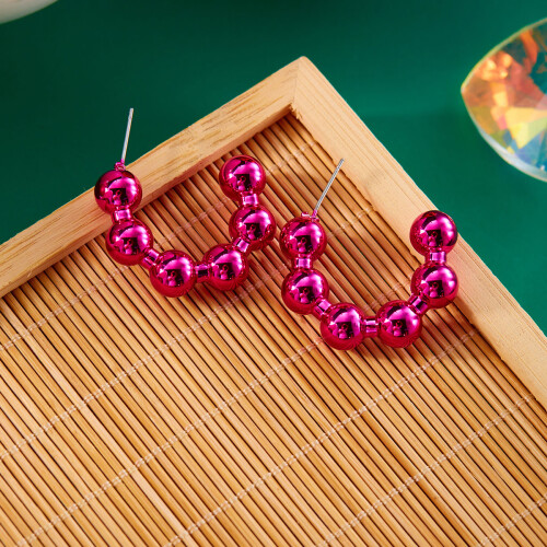 Resin Huggie Earrings Colorful Dome Geometry 2