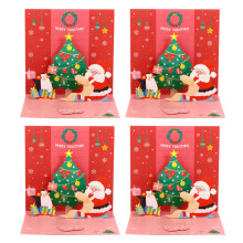 Pop Up Christmas Card Pack of 4 Red Funny 3D
