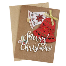 Christmas 3D Greeting Card Kraft Paper Stamping