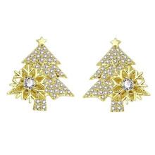 Christmas Tree Earrings Women Micro-Inlaid Zircon Silver