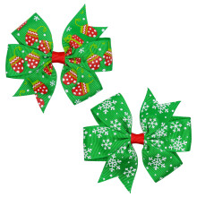Christmas Hair Clip Snowflake Tree Bow