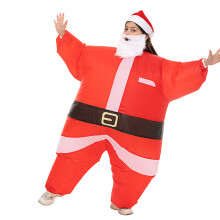 Halloween Santa Claus Inflatable Costume with Snowman and