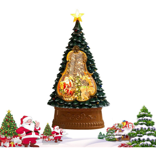 Christmas Snow Globe Holiday Ornament with Lights 2