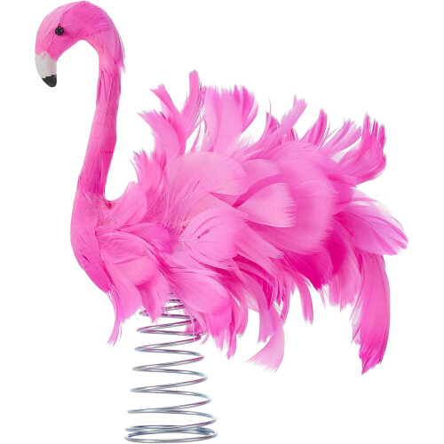 Flamingo Christmas Tree Topper Artificial Feathers