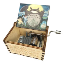 Handcrafted Wooden Music Box with Classical Carving