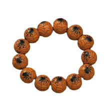 Spider Pumpkin Wooden Beaded Bracelet for Women
