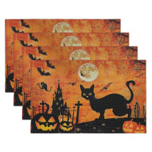 Plastic Halloween Placemats Set 4