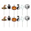 Halloween Cupcake Toppers Pumpkin Cat Ghost Hat 48 pcs 1