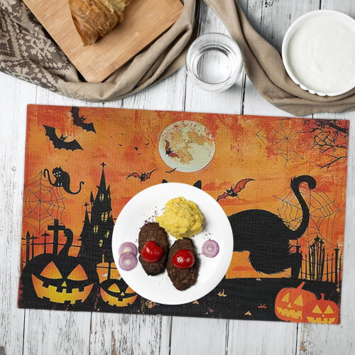 Plastic Halloween Placemats Set 4 2