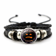 Christmas Card Knitted Leather Bracelets