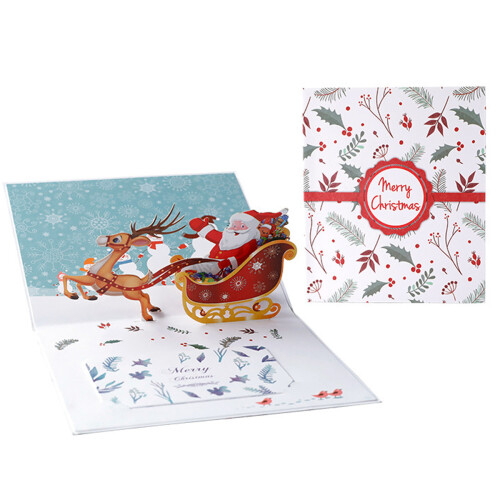 Happy Holidays Pop-up Cards Handmade 3D 1 Pack