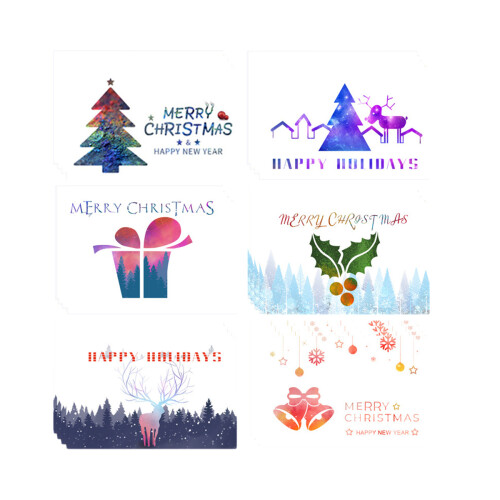 Christmas Greeting Card Set with Envelopes and Stickers