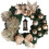Christmas Wreath Artificial Flowers Champagne 38 cm 1