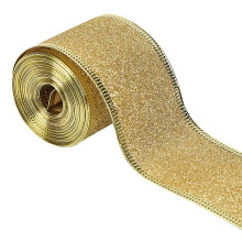 Glitter Ribbon Metallic Edge 25m Christmas Wreath Decoration