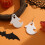 Halloween Acrylic Stud Earrings Black Spider Ghost Skull 4