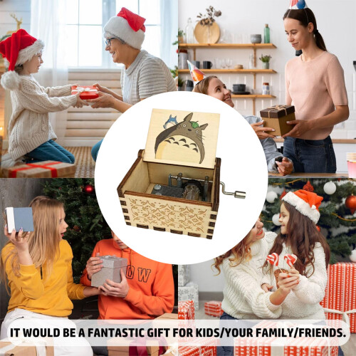 Wooden Music Box with Classical Carving Decoration 2