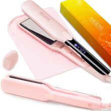 ANGENIL Professional Titanium Flat Iron Wide, Dual Voltage, Fast Heating