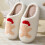 Christmas Elk Cotton Slippers Unisex Plush Indoor 1