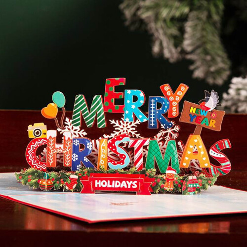 Christmas Pop Up Card 3D Handmade 2