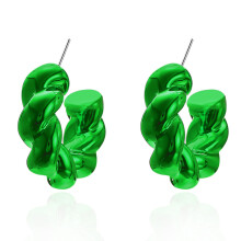 Resin Huggie Earrings Colorful Dome Geometry
