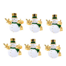 Snowman Metal Napkin Rings Set of 6