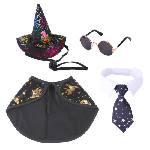 Halloween Dog Costume Spider-Man Hat and Tie