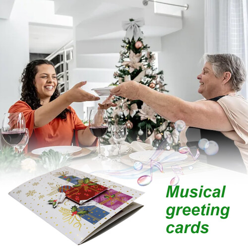 Christmas Music Card Pattern Greeting Card 3D 1