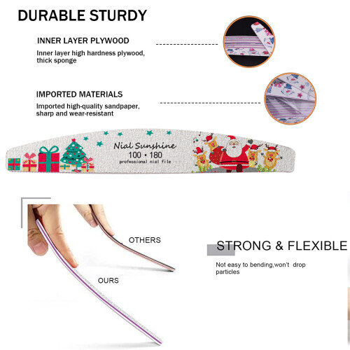 Christmas Nail Files Double Sided 50pcs 2