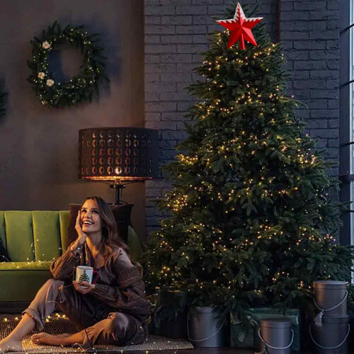 Velvet Star Tree Topper Red 1 Piece 1