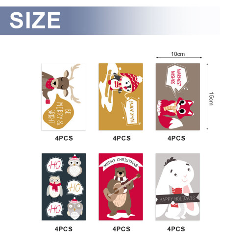 Christmas Greeting Card Set with Envelopes and Stickers 1