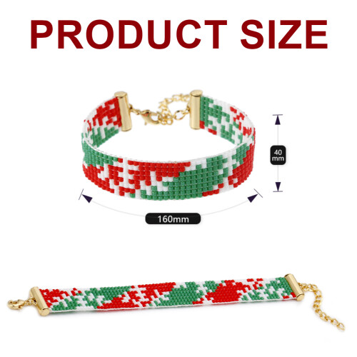 Christmas Beaded Bracelet Adjustable Gift for Her 1